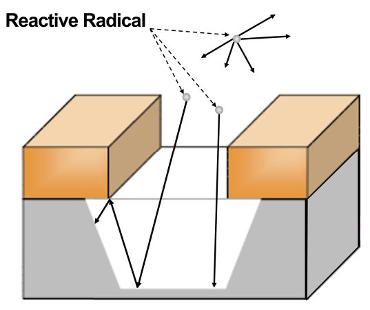 The source of isotropic character in plasma etching