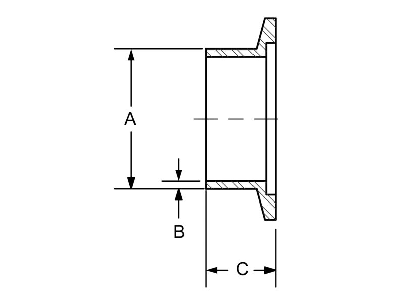 100310305 ISO-KF Weld Stub Flange