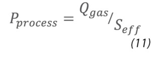 The vacuum process pressure relationship (equation)