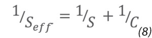 The relationship between pumping speed and system conductance (equation)