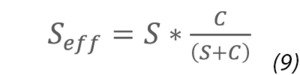 The relationship between pumping speed and system conductance (equation)